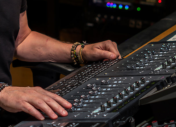 Luke working at the Neve console
